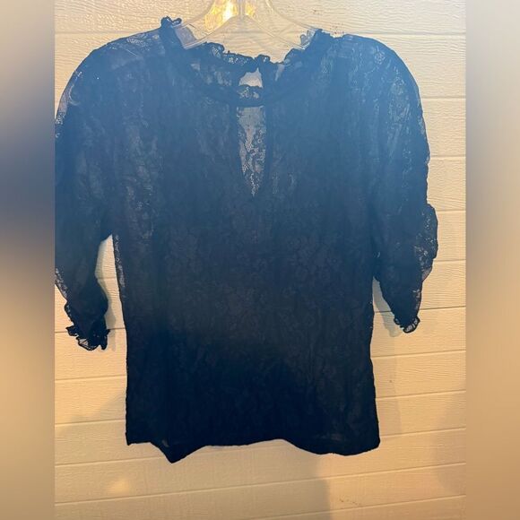 By Anthropologie V Neck Lace Blouse - Picture 5 of 6